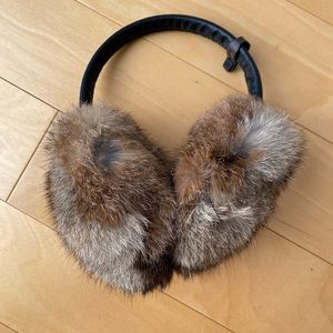 Rudsak real fur and leather earmuffs
